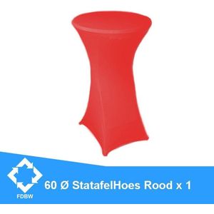 Statafelrok Luxe x 1 ROOD - Statafel Tafelrok - Statafelhoes - Stretch – ∅60-65 x 110 cm