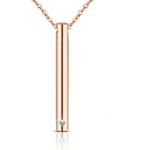 Dutch Duvall | Ashanger met ketting en vulset RVS t.w.v 7,95 euro| rose goudkleurig | buis assieraad | inclusief RVS ketting | Dutch Duvall