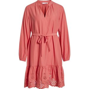 Vila - Koraalrode Jurk - Polyester/Katoen