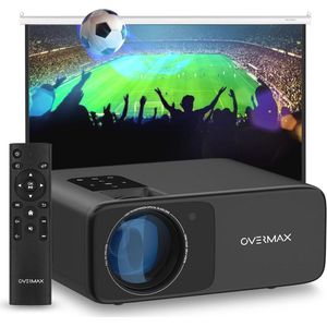 Full HD 1080p LED Projector met 200"" Beeld, 4500 Lumen en Draadloze Connectiviteit – Ideaal voor Filmavonden en Sportevenementen