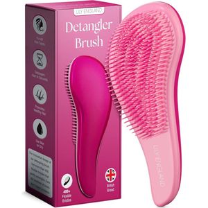 Ontwarrend haar, geweldige salonkwaliteit, de beste borstel voor fijn, dik, krullend, droog en vochtig haar en kinderen, het ideale cadeau - roze Lily England