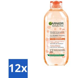12 x Garnier - SkinActive - Micellair Reinigingswater - Milde Peeling - Alles-in-1 - 400 ml - Micellair Water - Reinigingswater - Peeling - Gezichtsreiniger - Milde Exfoliatie