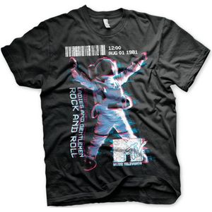 MTV Heren Tshirt -XL- Moon Man Zwart