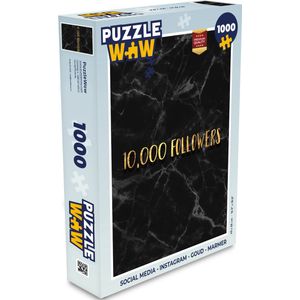 Puzzel Social Media - Instagram - Goud - Marmer print - Legpuzzel - Puzzel 1000 stukjes volwassenen