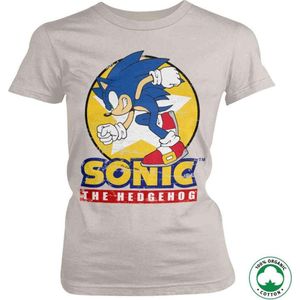 Sonic The Hedgehog Dames Tshirt -L- Fast Sonic Creme