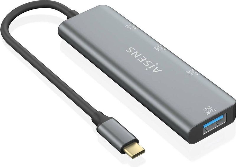 AISENS A109-0764 interface hub USB 3.2 Gen 2 (3.1 Gen 2) Type-C 10000 Mbit/s Grijs