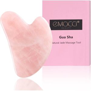 Gua Sha Rozenkwarts Gezichtsroller en Massage Tool Set