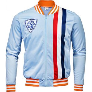 Retro Voetbal Jack - Koningsdag kleding - Gebaseerd op het mooiste uittenue van Oranje ooit - Trainingsjas - Olympische spelen - Voetbal - Jack - Unisex Dames en Heren - Rood Wit Blauw Oranje - Maat S