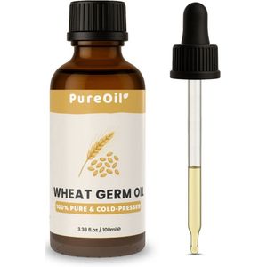 PureOil - Tarwekiemolie - 100ml - 100% Puur & Vegan - tarwekiemolie Koudgeperst - Voor Haar | Huid | Gezicht | Scalp | Nagels - Haarolie - Massage Olie