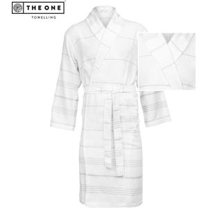 The One Towelling Hamam Badjas - Kamerjas - 100% katoen - S/M - Grijs/Wit