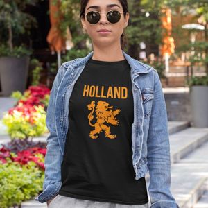 Zwart Koningsdag T-shirt - MAAT 4XL - Heren Pasvorm - Holland Leeuw Oranje