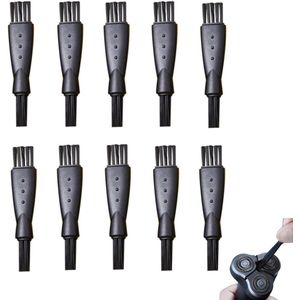 Set van 10 Scheerkwasten - Vervangende Scheermes Schoonmaakkwasten - Dubbelzijdige Nylon Haren met PP Handvat voor Mannen Zwart