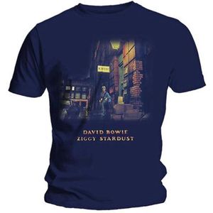 David Bowie - Ziggy Stardust Heren T-shirt - XXL - Blauw