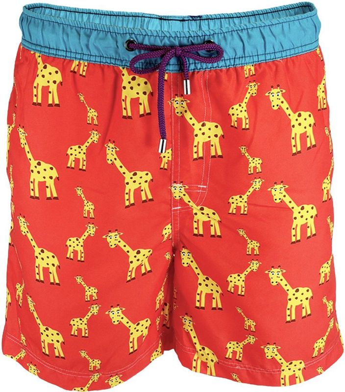 UNABUX Zwemshorts ' WATER GIRAFFE '  geel / rood