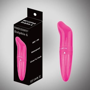 Power Escorts -  BR122 - Dolphin G - Mini G spot Vibrator - Roze mini Vibrator - 12 CM - dia 2,7 cm - past in iedere handtas - gave Cadeaubox