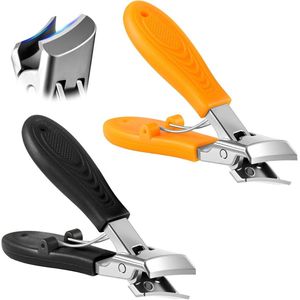 Angled Nail Clippers - 2 Pcs - Wide Mouth Fingernail Clipper met Splash Guard - RVS Grote Nagelknipper en Voetnageltangen