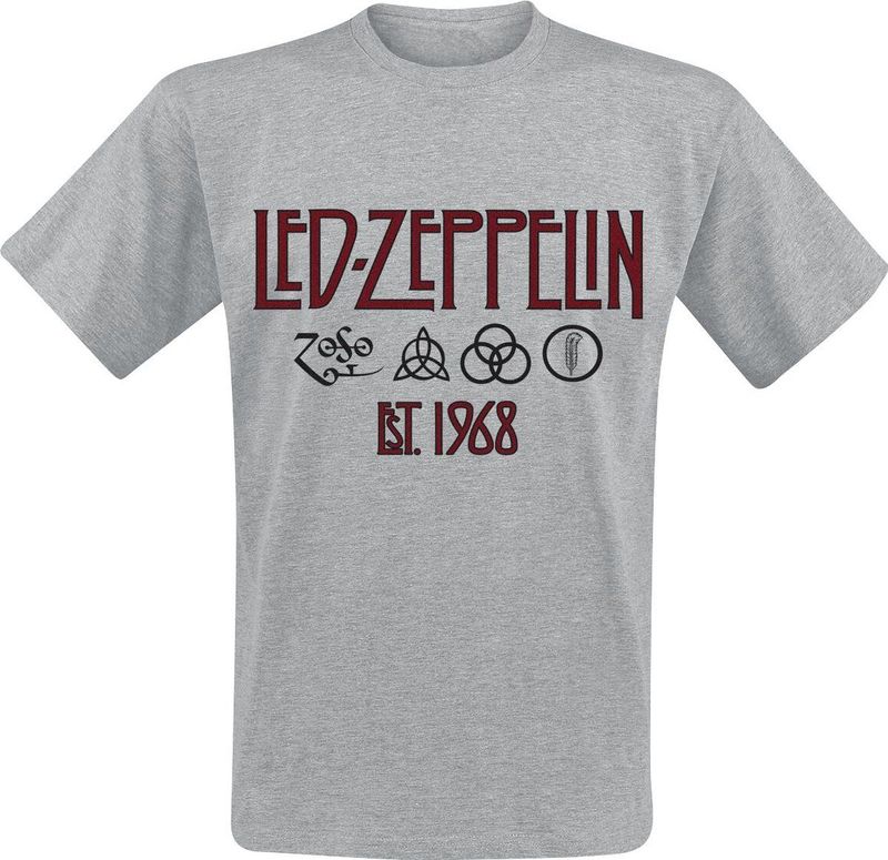 Led Zeppelin - Symbols Est. 1968 - T-shirt - Gemêleerd Grijs