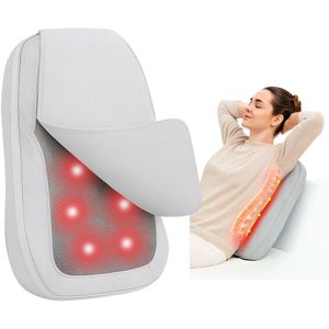 KHYR® - NIEUW - 2026 Shiatsu Massagekussen- Rugmassage Apparaat - Draadloos met Warmte functie - Massage kussen voor Rugmassage - Warmtekussen - Shiatsu massage Electrisch - Electrische Massage Apparaat voor rug - Model zwartgrijs 2026