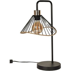 Home deco factory Tafellamp Loft - metaal - zwart - industrieel - 30 x 47 x 25 cm - binnen