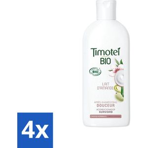 4 x Timotei - Shampoo - Amandelmelk - Biologisch - Normaal Haar - 250 ml - Biologische Shampoo - Zachte Shampoo - Amandelmelk Shampoo - Shampoo Voor Normaal Haar - Timotei Shampoo