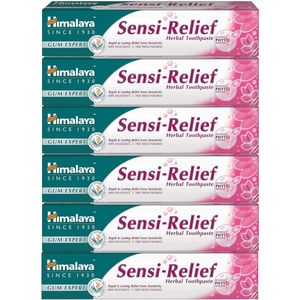 Himalaya Gum Expert Herbal Toothpaste Sensi-Relief – 6 x 75 ml – Voordeelverpakking – Kruidentandpasta voor Gevoelige Tanden – Fluoridevrije Tandpasta – Natuurlijke Mondverzorging