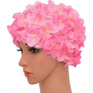 Roze - Petal Fashion Dames Badmuts - Comfortabele Handgenaaide Badmuts - 3D Bloemen Badmuts - Dames Badmuts - Badmuts - Uniek Design - Comfortabel om te dragen