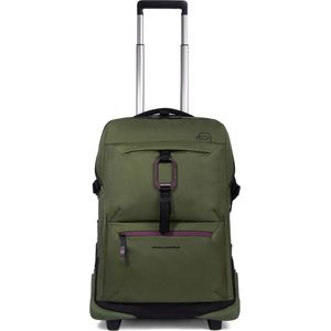 PIQUADRO met laptopvak Corner 2O 2 Wheeled Cabin Trolley Green Groene 55cm