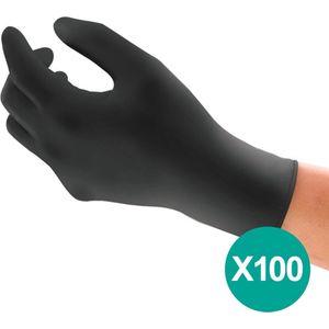MICROFLEX® 93-852 - Nitril Wegwerp Handschoenen, Latexvrij, Poedervrij, L, Zwart, 100 stuks (0.12-0.15mm)