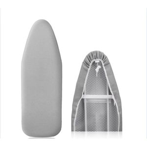 Nieuwe premium strijkplankhoes voor snel en gemakkelijk strijken, voor stoomstrijkijzers, zilvergrijs, veergesp, 30-35 cm x 108-115 cm (maat M)