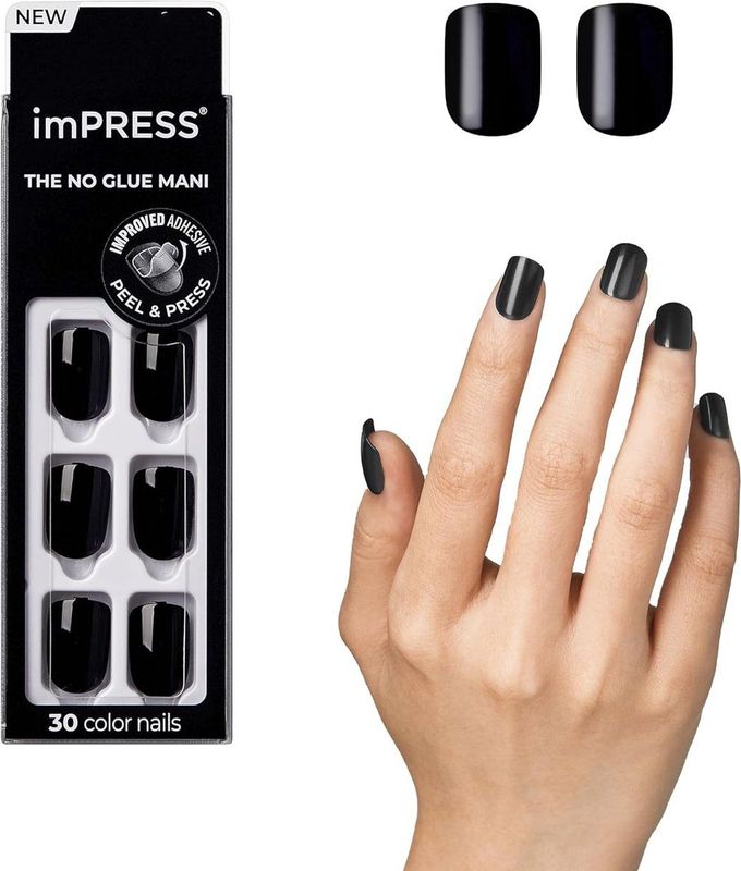 imPRESS Gellak Color - Kunstnagels - 30 stuks - Nepnagels - All Black