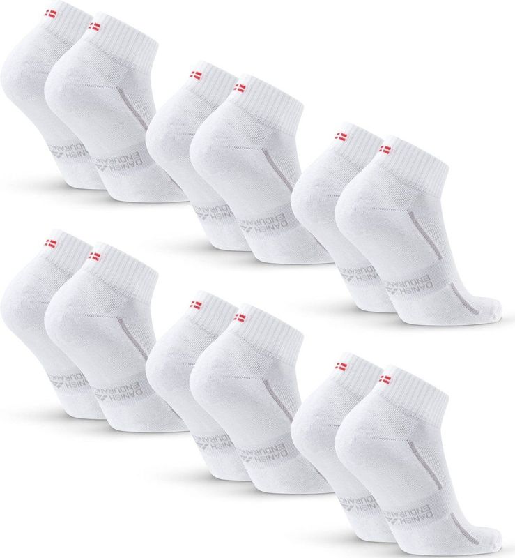 DANISH ENDURANCE - Dempende Sportsokken - Wit - Unisex 3 of 6-pack