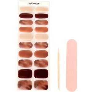 BIMA Nails - Gellak Nagel Stickers - Gel Nagel Wraps - Nail Art - Marble Nagels - Bronze Marble