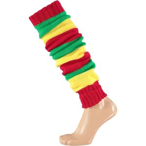 Apollo - Beenwarmer feest - Carnaval beenwarmers - rood-geel-groen - One size - Beenwarmers dames - Beenwarmers carnaval - Beenwarmers heren - Beenwarmers