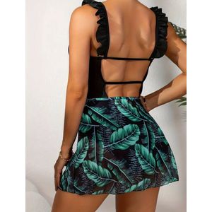 Badpak bloemen sexy elegant fleurig maat XL