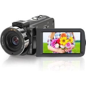 Videocamera 1080p met Nachtzicht en 16x Zoom – Ideaal voor Vloggen en Opnames