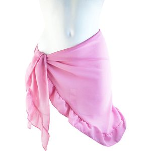 BamBella® - Rok - Onesize omslag doek Strand rokje kort doorzichtig chiffon Roze
