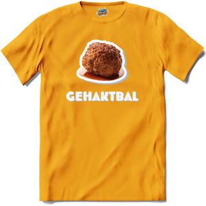 Gehaktbal - grappig verjaardag kleding cadeau - eten teksten - T-Shirt - Heren - Geel - Maat XXL