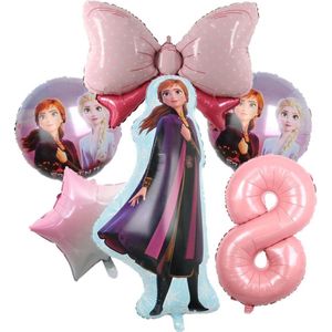 Frozen Ice Queen Alsa Thema Ballonnen 5 Stuks -Disney Officieel Gelicentieerde Prinses Elsa Ballon Grote - Gradiënt Antal Bal 8jaar Meisjes Birthday party - Baby Shower decoraties