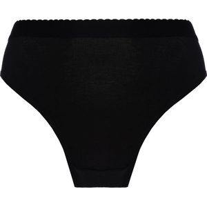 Marly MOON's - Ribana - Bikini Slips - 100% Katoen Rib Stof - Kanten Ondergoed Dames Slips - L - Zwart - 1 Stuk
