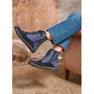 Wolky Veterschoenen Wagga Wagga blauw suede