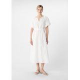 comma - Midi-jurk - A-lijn - Viscose - Borduursels - Ballonmouwen