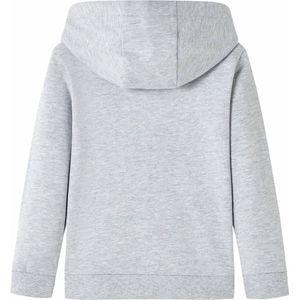 Kindertrui met capuchon - Grijs/Oranje - Maat 128