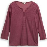 Tom Tailor - Henley Blouse Shirt - Gedessineerd - Lange Mouwen
