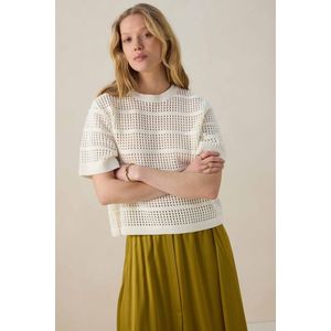 Sissy-Boy - Gebreide Trui - Wit - Korte Mouwen