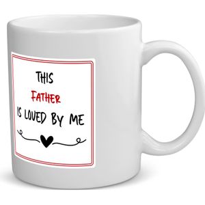 Akyol - this father is loved by me koffiemok - theemok - Papa - iemand die houdt van zijn vader - vader cadeautjes - vaderdag - verjaardag - geschenk - kado - 350 ML inhoud