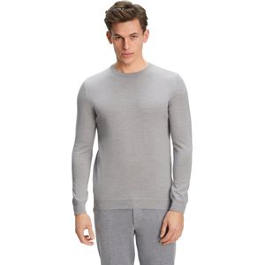 FALKE Basic New Merino Crew Neck elegante klassieker wol trui heren grijs - maat XL