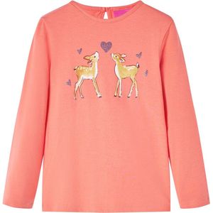 vidaXL - Kindershirt - Koraalkleurig - Lange Mouwen