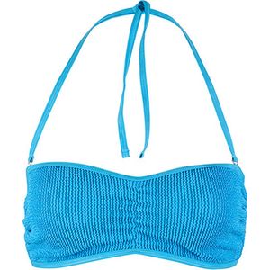 BECO crinkle bikini topje - B-cup - turquoise - maat 36