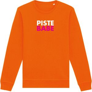 Piste Babe wintersport sweater oranje S - soBAD. | Foute apres ski outfit | kleding | verkleedkleren | wintersporttruien | wintersport dames en heren