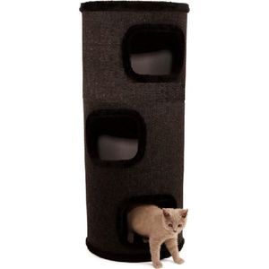 Krabton voor grote katten - Cattower - krabpaal - Krabpaal - Zwart - 44 x 44 x 112 cm